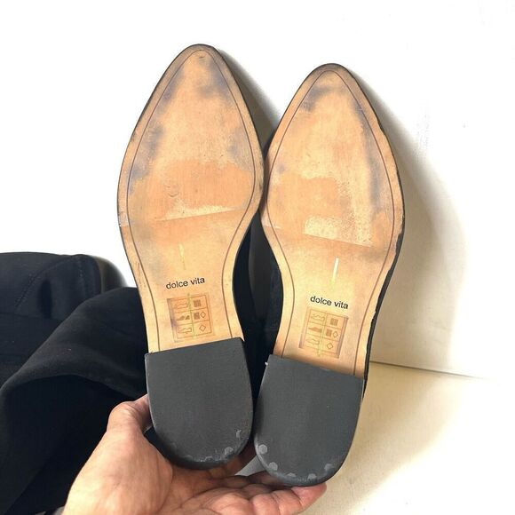 Dolce Vita Women's 6 Black Faux Suede Over The Knee Casual Boots Zip Up Low Heel - Picture 10 of 10